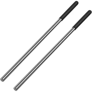 2 Pack 18 Inch Garage Door Torsion Spring Winding Rods, 0.5" Diameter Steel Winding Bars with Rubber Handle for Adjusting & Replacing Tension Springs
