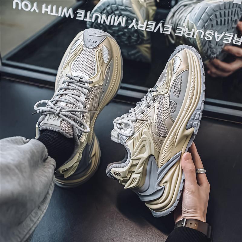 2026 New Thick-Soled Height-Increasing Dad Shoes for Men, Mesh Sports Shoes, Casual Mech-Style Men's Shoes, Trendy