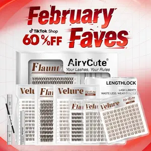 AiryCute Trending Brown Lash Collection | Dark & Light Brown Velure Flaunt | Flawless for Fair/Dark Hair | Reusable, Lightweight & Natural brown Flora Brown Venus Natural Daily, Volumn Style | Beginner-Friendly | DIY Lashes