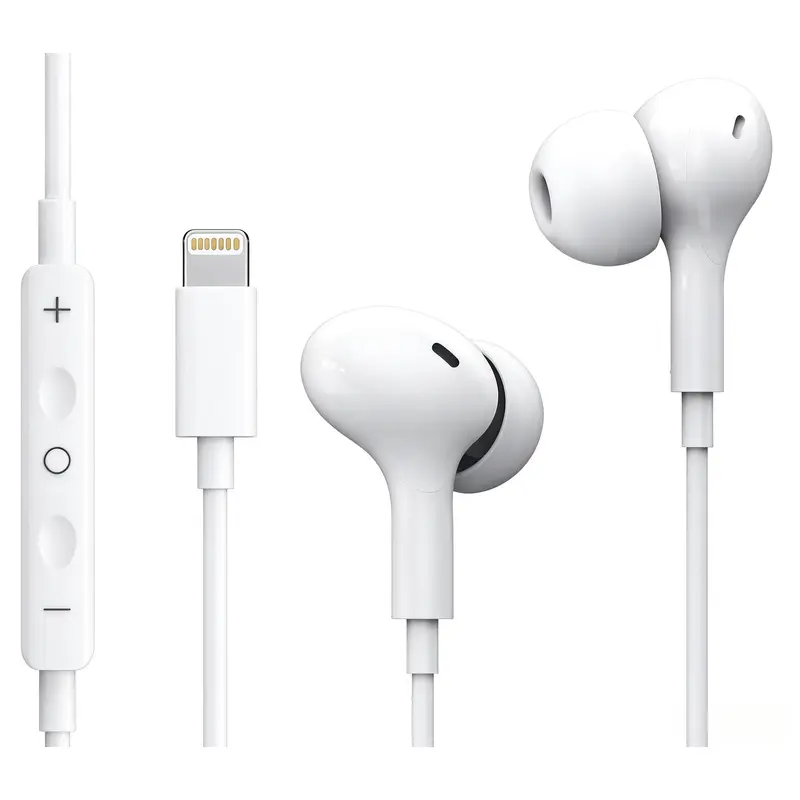 Wired earphones with microphone featuring 3.5mm/Lightning/Type-C connectors, in-ear headphones with deep bass and high-quality sound, compatible with all devices with 3.5mm jacks including iPad, laptops, MP3 players, smartphones, iPhone 14/13/12/11/XS/X/8