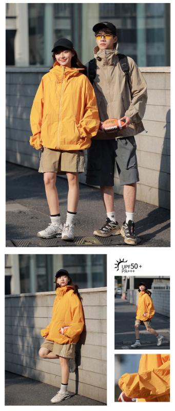 Kyn Apparel Outdoor Sunscreen Clothing Summer Hiking Jackets UPF50+ Ultraviolet Protection Couple's Hooded Jacket Traveling Hiking Fishing