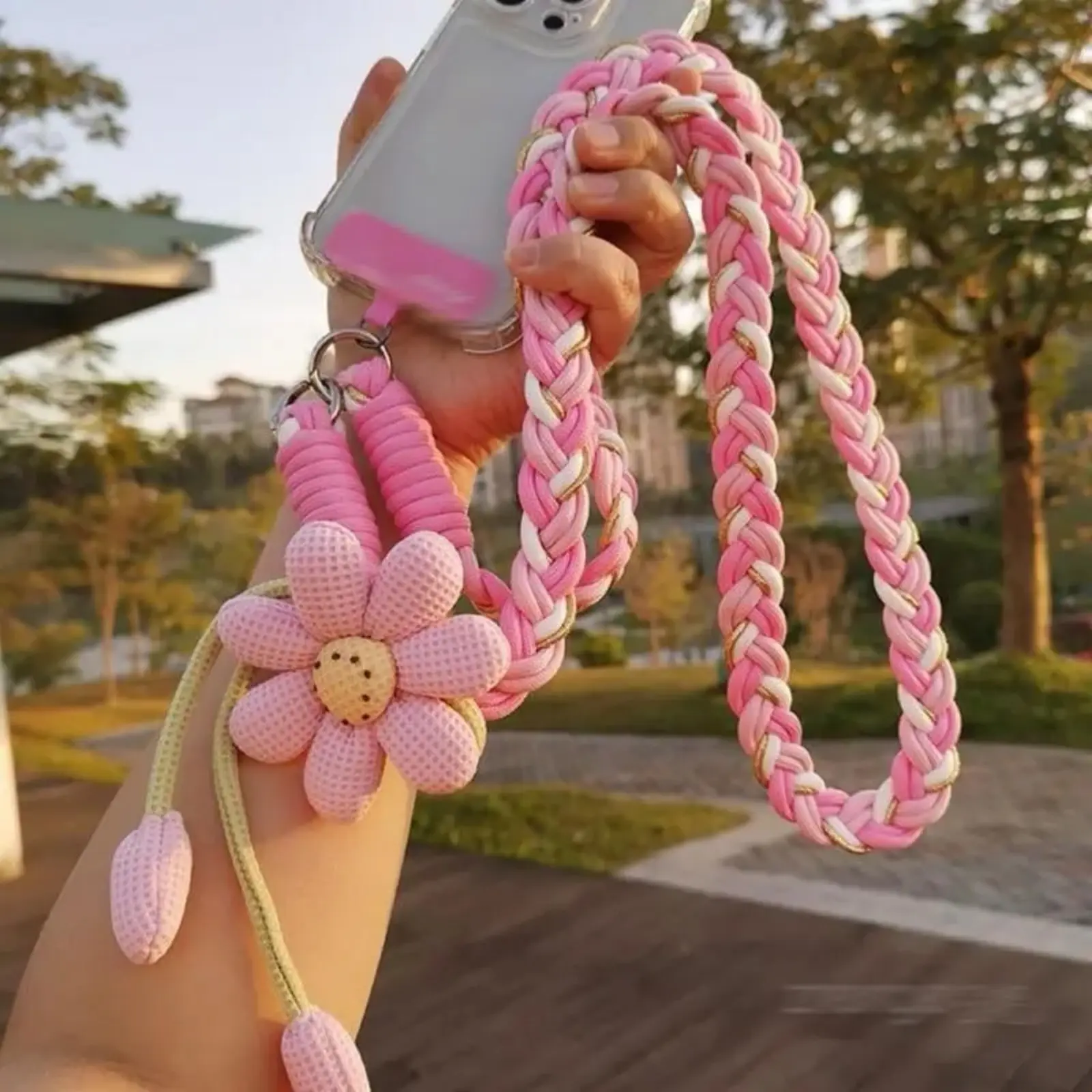 Cute Flower Print Crossbody Phone Lanyard, Universal Hands-Free Smartphone Strap With Detachable Clip, Fashion Cellphone Accessory Compatible With iPhone & Android, Ideal For Daily Use Travel, Perfect Gift And Teacher Essential