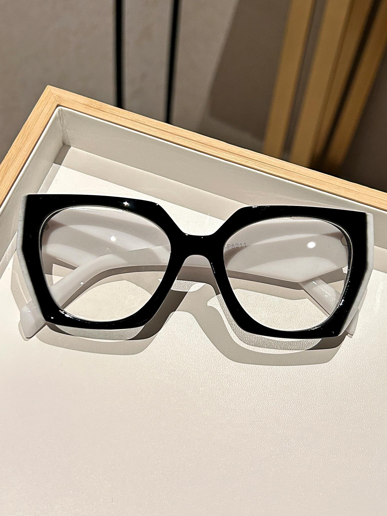 Simple Eyeglasses for Everyday Use, Basic Geometric Frame Eyeglasses for Women & Men, Fashion Eyeglasses for Work, Fashionable Frames Glasses, Leopard Pattern Eyeglasses