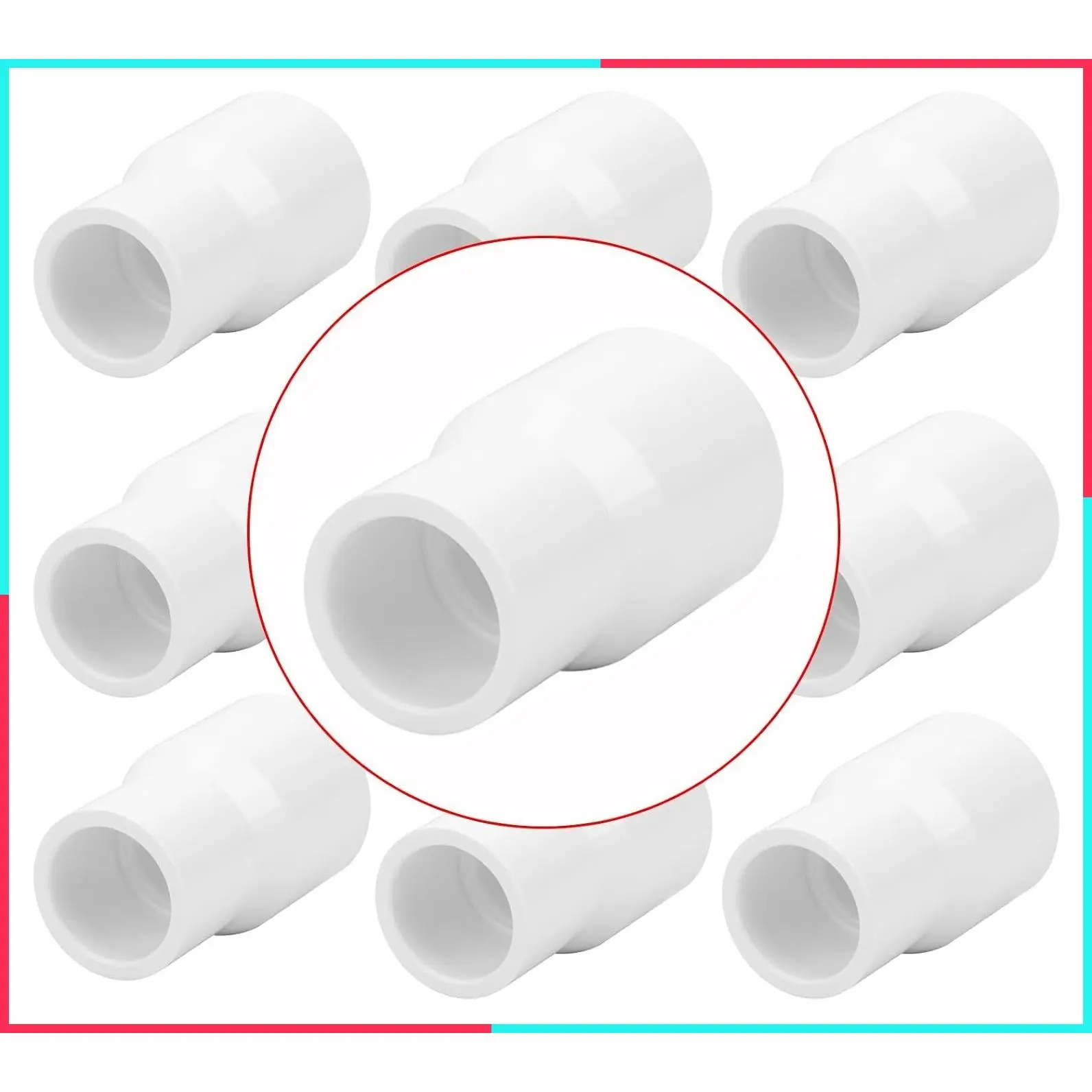 10Pack 3/4" x 1/2" PVC Increaser/Reducer Coupling Adapter (Socket x Socket) Schedule 40 PVC Slip Reducing Coupling Pipe Fittings for Home Sewer Plumbing