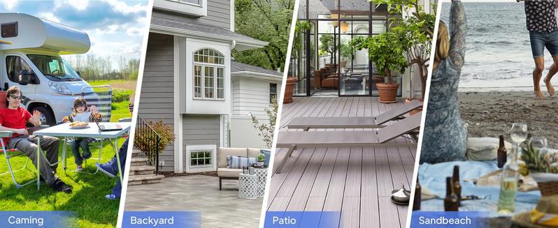 ROVSUN 2/4 Burner Portable Propane Griddle with Enameled Tray & Lid, 20000/40000 BTU Rolling Flat Top Gas Grill with Electronic Ignition, Side Shelves & Regulator for Outdoor Cooking Camping BBQ Tailgating