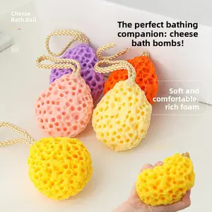 Fluffy Honeycomb Bath Sponge Cute Kids Shower Puff Soft Non-Scattering Bathing Sponge Exfoliating Shower Accessories for Home Use