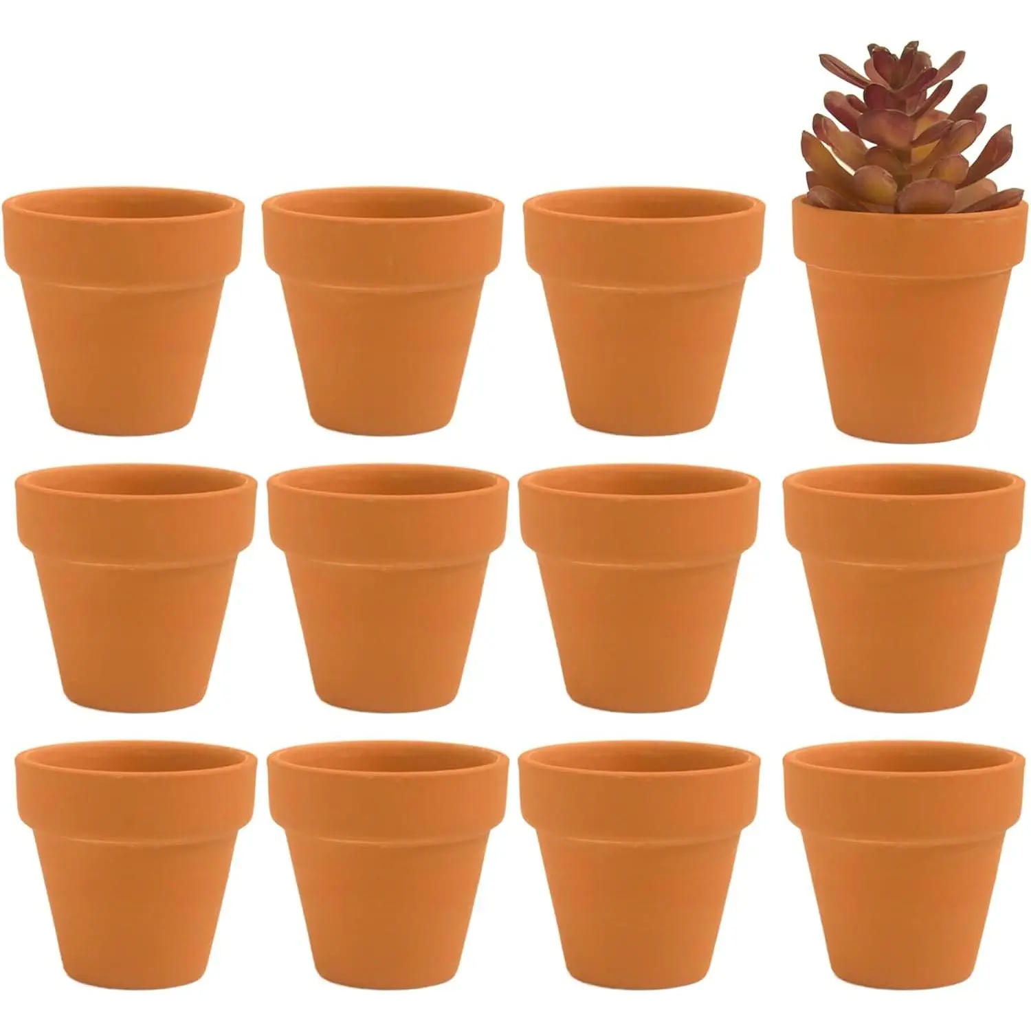 12 count Small Mini Clay Pots with Drainage Holes for ,2.5inch  Cotta Pot Clay Ceramic Pottery Planter,Succulent  Pot/Cactus  Pot,for Indoor/Outdoor ,Crafts