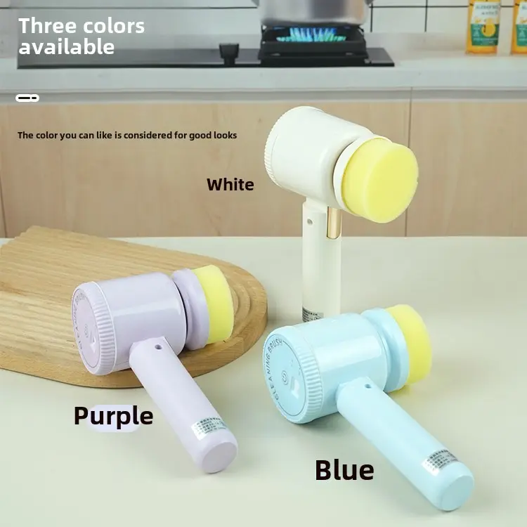 Handheld Electric Spin Scrubber with Interchangeable Brush Heads, Cordless Cleaning Brush for Bathroom, Kitchen, Sink, Tile and Countertops