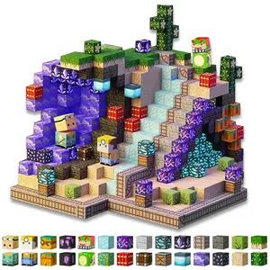 75/125pcs Desert Construction & Adventure World Magnetic Assembly Building Blocks Block Set, Ideal for Boys & Girls, Perfect for Christmas and Birthday Gifts, Enhances Hand-Eye Coordination & Creative Thinking, Magnetic Building Cubes