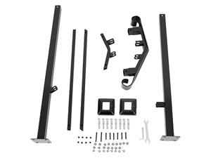 Step Handrail Fit for 1-2 Steps Flexible Porch Railing for Outdoor Steps Steel Stair Railing for Garden, Yard or Porch Black