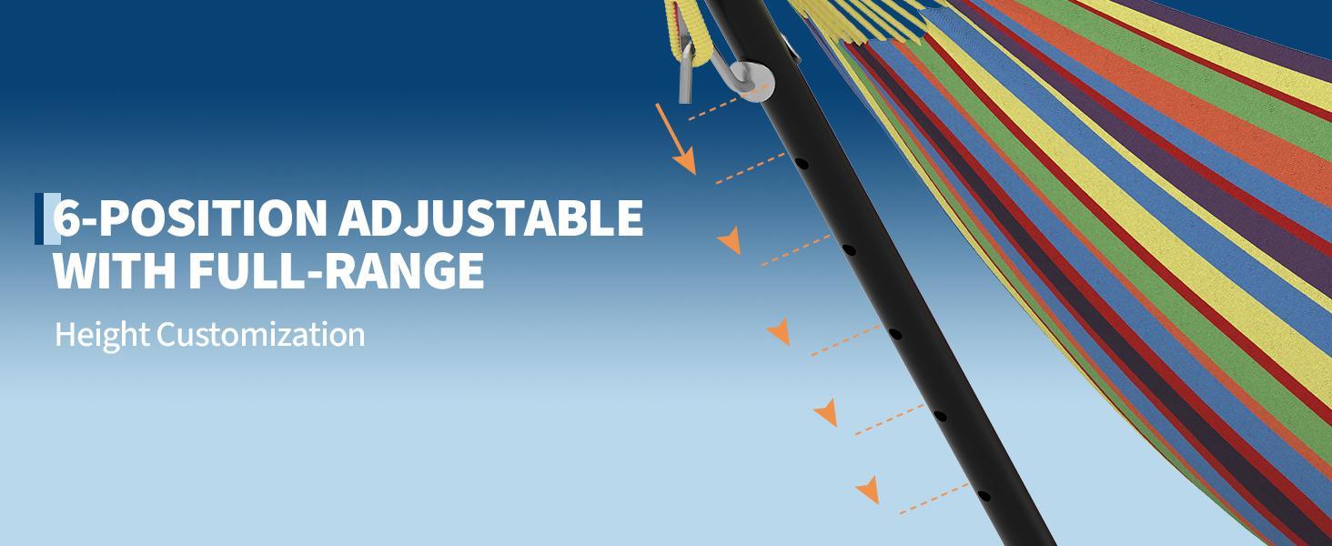 2 Person Double Hammocks with Stand for Outside, Hammocks Portable Space Saving Heavy-Duty Steel Stand for Indoor Outdoor Patio with Carrying Bag, 450 lbs Capacity