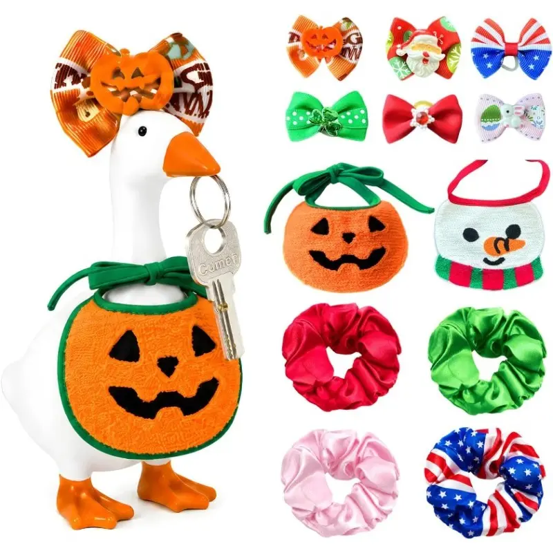 6 Sets 7-Inch Mini Desktop Duck Costume, Mini Office Desk Duck Dress, Independence Day Halloween Christmas Desktop Duck Costume, Mini Desktop Duck Enhancement Gear Decoration Ornaments, Festive Decorations, Holiday Decor, Party Accessory