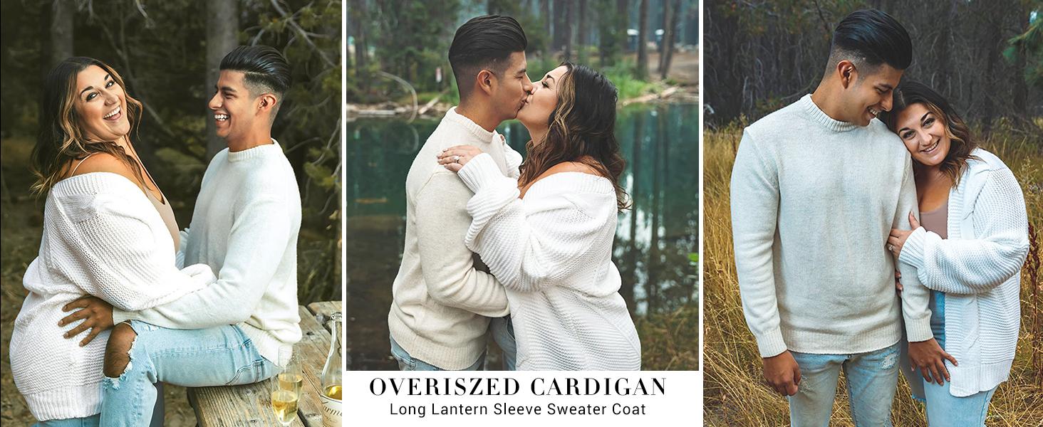 Saodimallsu Women's Open Front Chunky Knit Cardigan Loose Lantern Sleeve Oversized Sweater Coats SpringStatements Saodimallsu Women's Open Front Chunky Knit Cardigan Loose Lantern Sleeve Oversized Sweater Coats SpringStatements