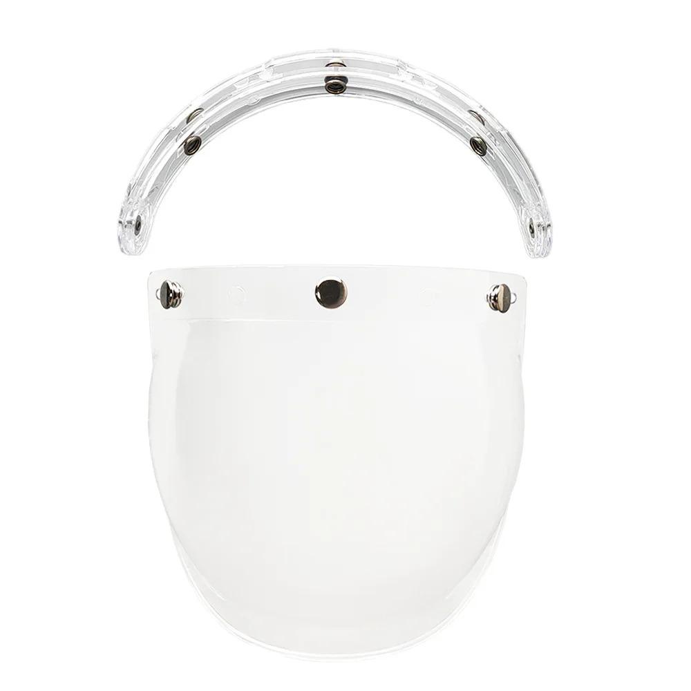 Three Buckle Bubble Visor for Three-Button Helmets Flip-Up Motorcycle Helmet Visor Capacete Lens Visera Cosco Moto Accessories