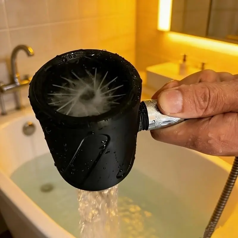 New Men's Single Shower Head, Touch Control Water Flow, Round Spray Pattern, Exclusive for Men, Modern Bathroom Fixture