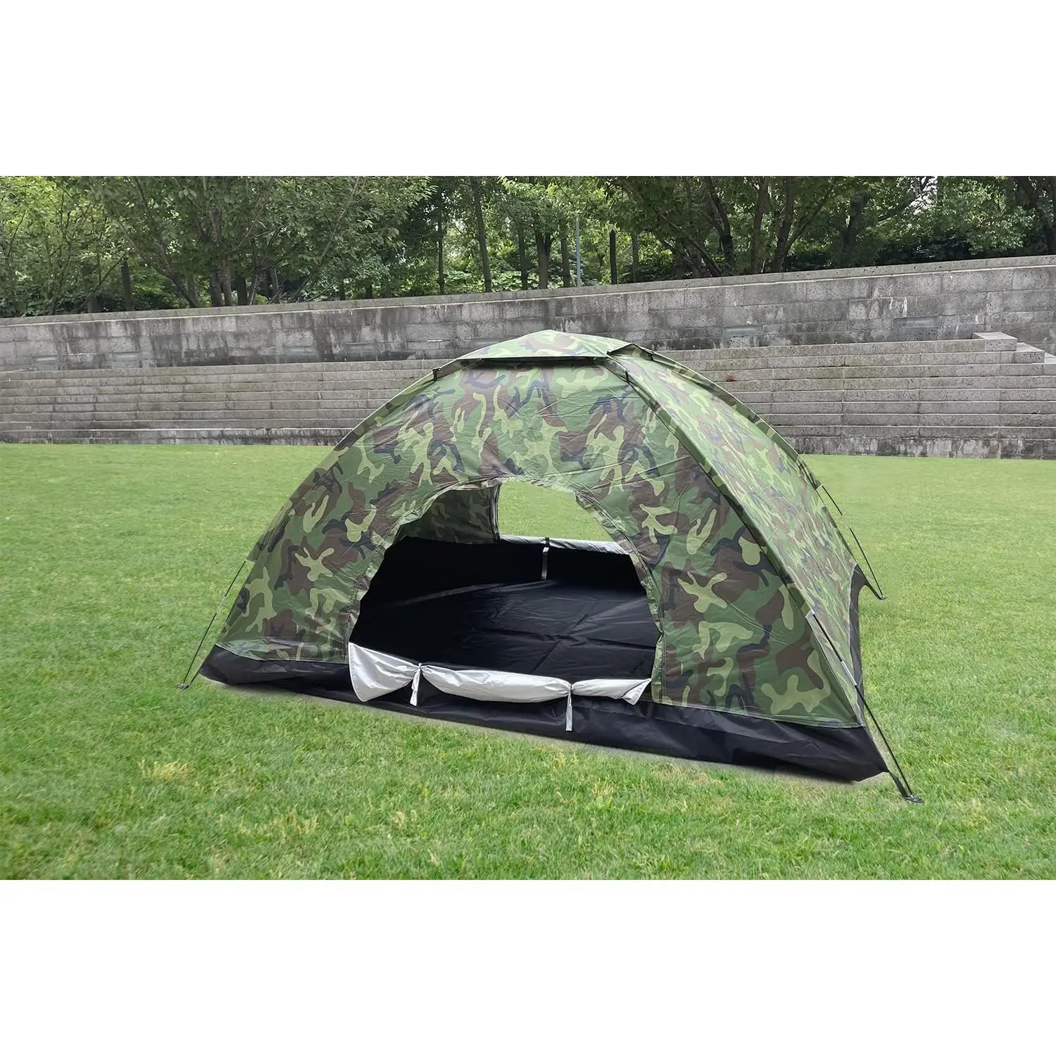 Camouflage Camping Tent, Spacious and Lightweight Dome Shelter for Backpacking, Hiking, and Outdoor Biking Trips, No, No Warning Applicable