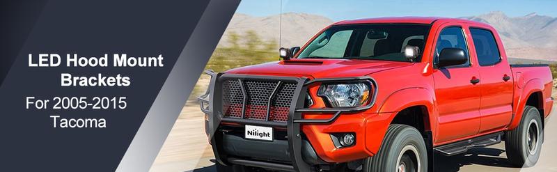 Nilight Ditch Light Hood Mounts For 2005-2015 2nd Gen Toyota Tacoma