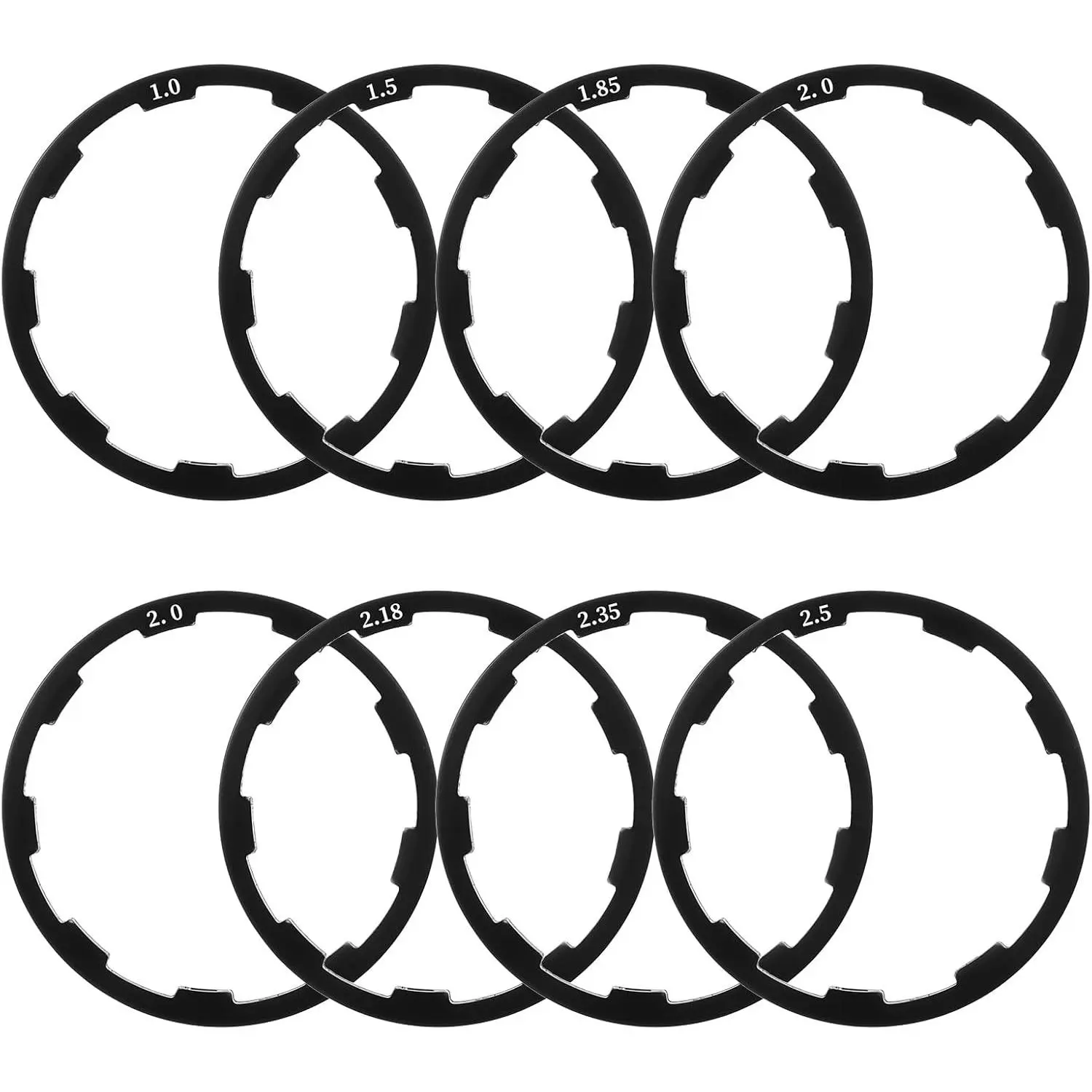 8 Pcs Headset Spacers for Bike Cassette, Bicycle Bottom Bracket Spacer 7/8/9/10/11 Speed Flywheel Hub Washers, Aluminum Alloy Bottom Bracket Spacers for Road Bikes (1/1.5/1.85/2/2.18/2.35/2.5 mm)