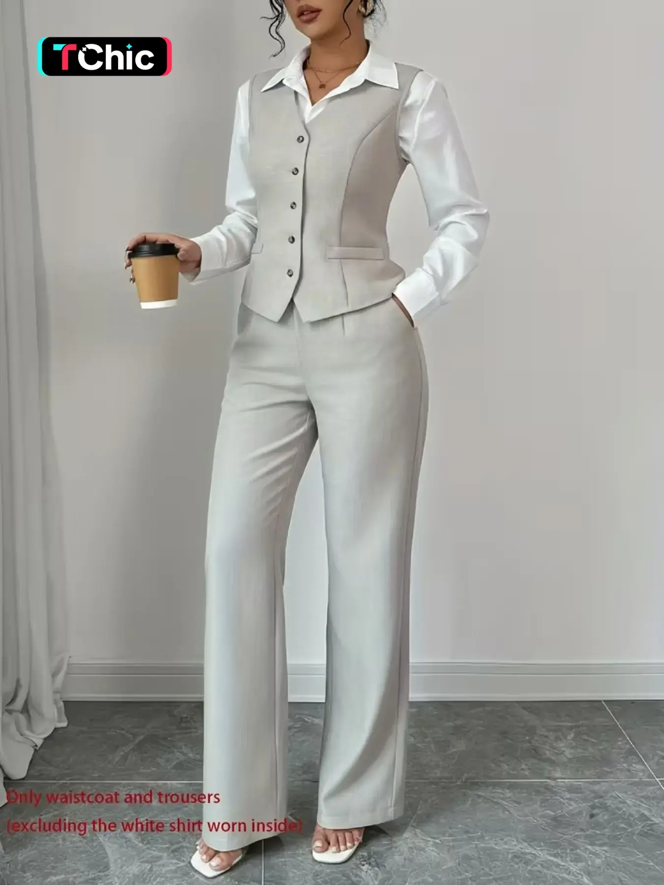 Women's Casual Elegant Chic Fashion Sleeveless Set, Stylish No-Sleeve for Everyday Wear, Comfortable and Trendy Ladies' Clothing