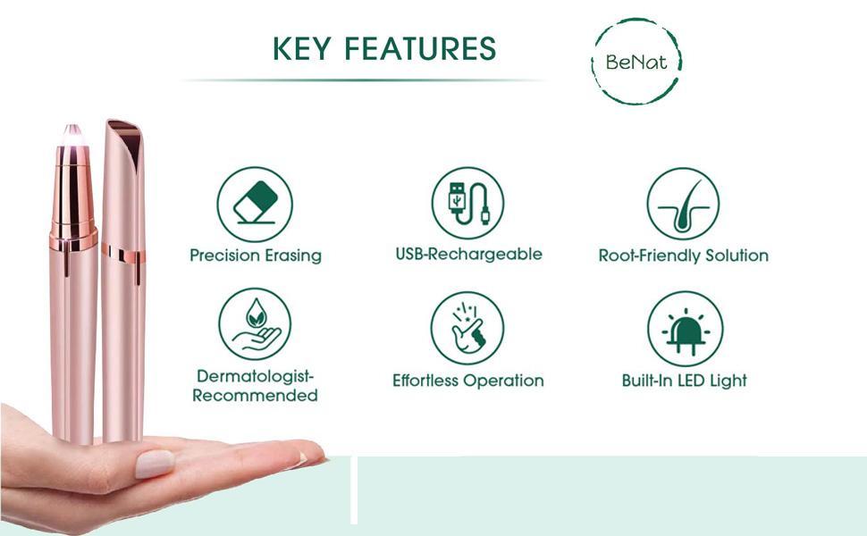 Rechargeable Eyebrow Hair Remover, Painless Eyebrow Trimmer, Stylish and Portable, Rechargeable Comfort 1 Pack White Rechargeable Eyebrow Hair Remover, Painless Eyebrow Trimmer, Stylish and Portable, Rechargeable Comfort 1 Pack White