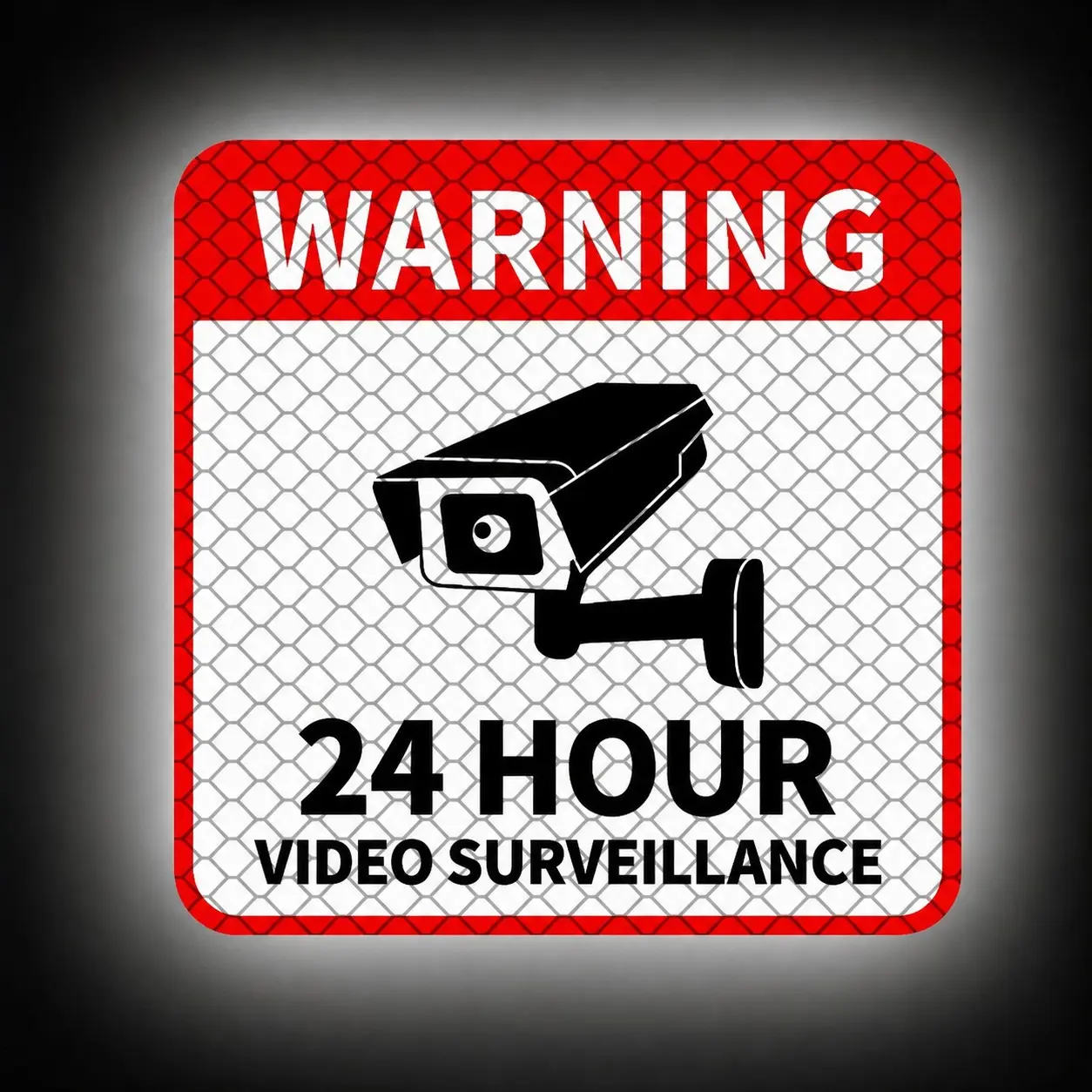 1 Pc PVC Reflective 24-Hour Video Surveillance Warning Security Sticker for Property Protection