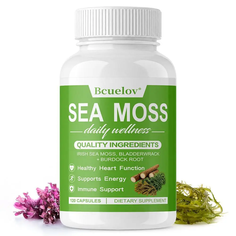 Bcuelov Vegan Sea Moss Algae Blend Health Supplement - 120 Capsules, Supports Heart Function & Immunity, Heart Support