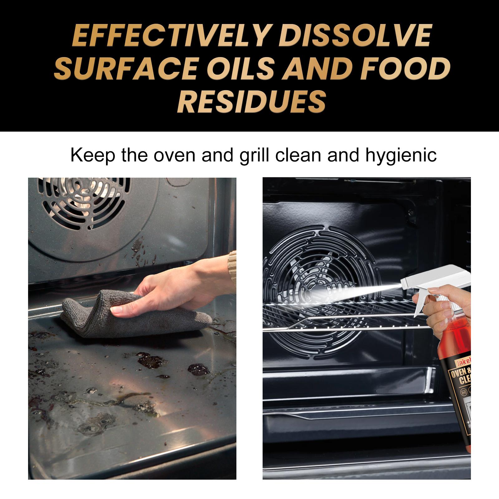 Stove and oven foam cleaner, specialized for oven racks, removes stains, deodorizes, and removes grease