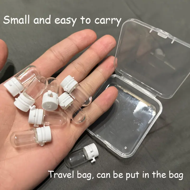 [Mini Glass Bottle Set] 20Pcs Mini Glass Bottle Set, Essence Bottle 0.15Ml Capacity Travel Bottle Suitable for Travel Oil Bottle Makeup Remover Oil Bottle