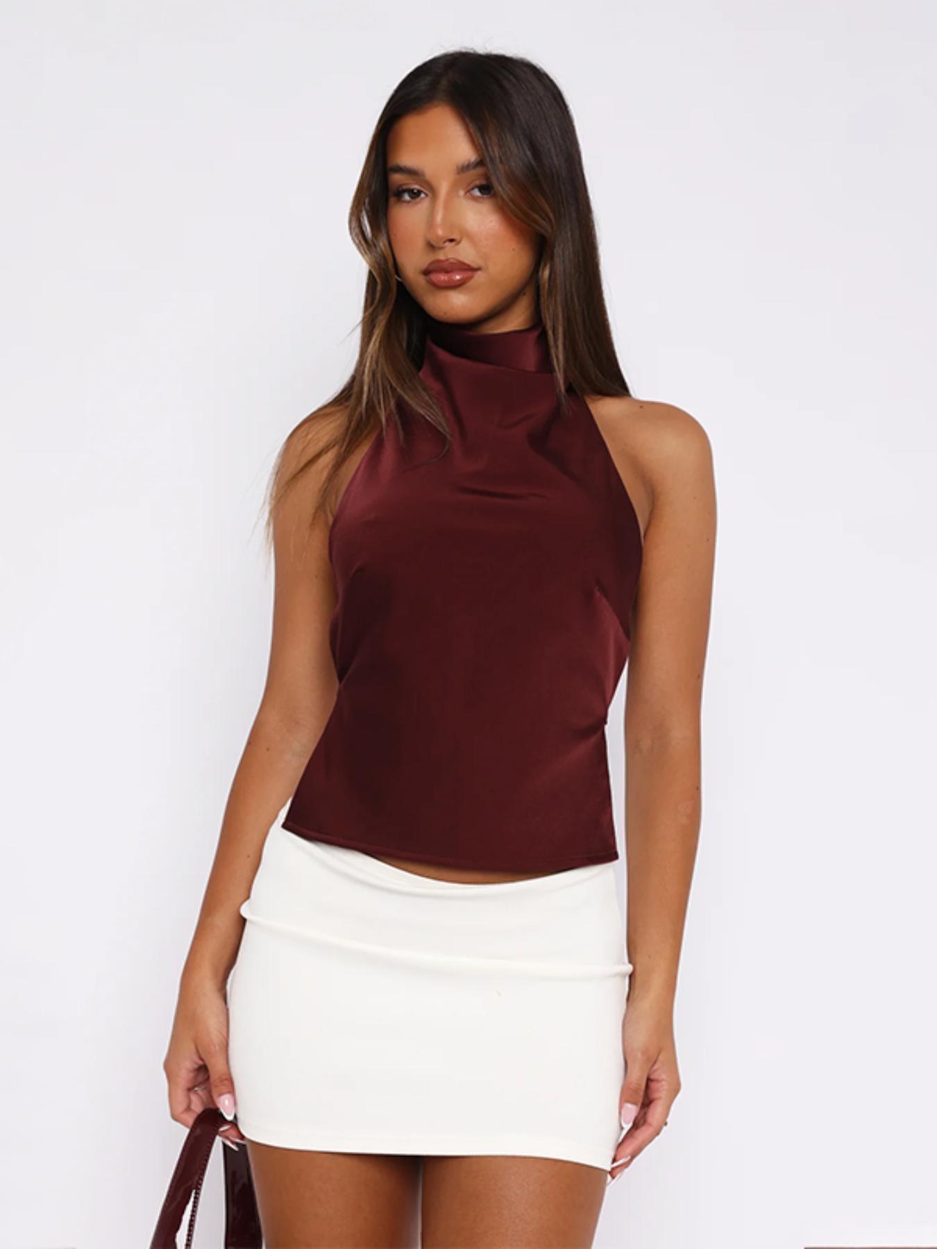 Women's Solid Color Tank Top, Casual Sleeveless Top for Summer, Women's Clothing for Daily Wear, Womenswear