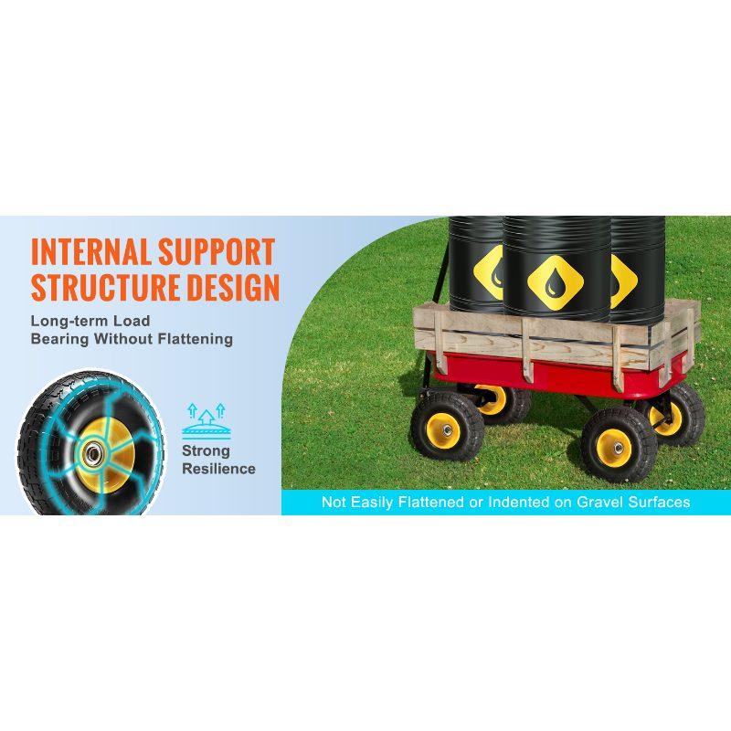 fathersdaygift  VEVOR Solid PU Run-Flat Tire Wheel, 10, 2-Pack, 400 lbs Dynamic Load, 450 lbs Static Load, Flat Free Tubeless Tires and Wheels for Hand Truck, Utility Cart, Dollies, Garden Trailers, Various Carts