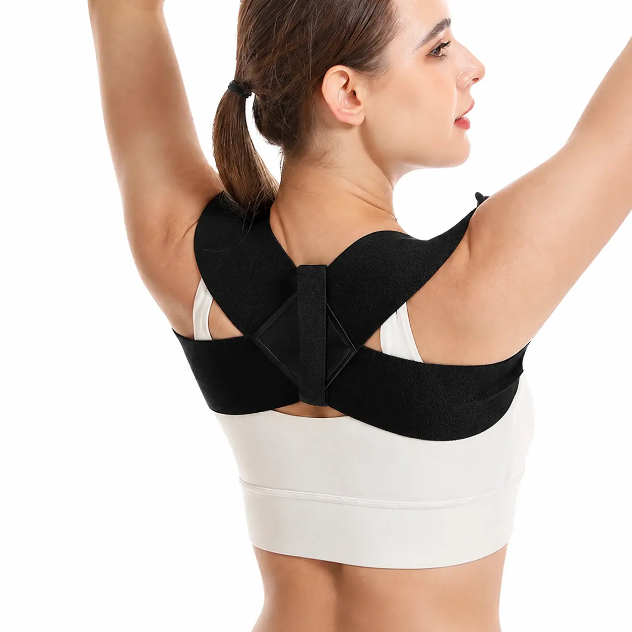 Men’s and Women’s Breathable Adjustable Posture Corrector Strap - Open-Shoulder Ergonomic Back/Neck Support Posture Aid for Upright Alignment, Upper Back Tension Relief, Daily Work or Study Use