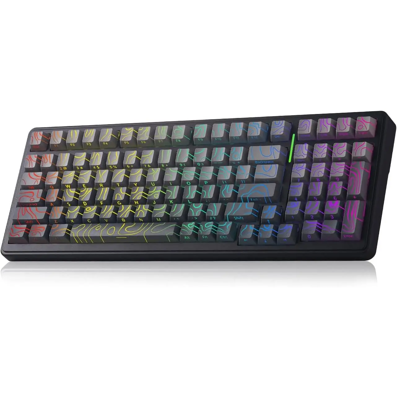 Aula F99 Keyboard Gaming  Mechanical Keyboards   Creamy Keyboard Full Size Hot Swappable Custom RGB Backlit with 8000mAh , Tri-Mode BT5.0/2.4GHz/USB-C (Gradient Grey)