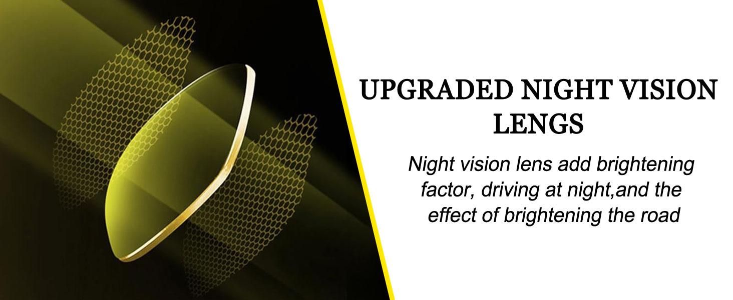 Night Vision Driving Glasses Women Anti Glare Polarized, Wrap Around Nighttime Safety Glasses UV Protection