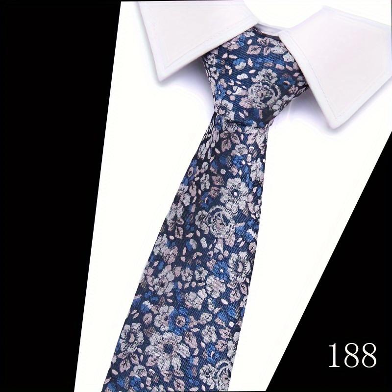 Classic 5-Piece Woven Necktie Set for Male Adults, Patterned Formal Fashion Accessories with Cufflinks and Tie Clip