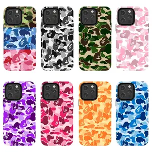 Bape Protective Camo Streetwear Phone CaseSuitable for iPhone 17/16/15/14/13/12/11 ProMax/Plus and Samsung Galaxy S23FE/22/23Impact Resistant Hard Case with ImpactDispersion Technology & Flexible Rubber LinerGlossy Finish UV Protected 2-Piece Design
