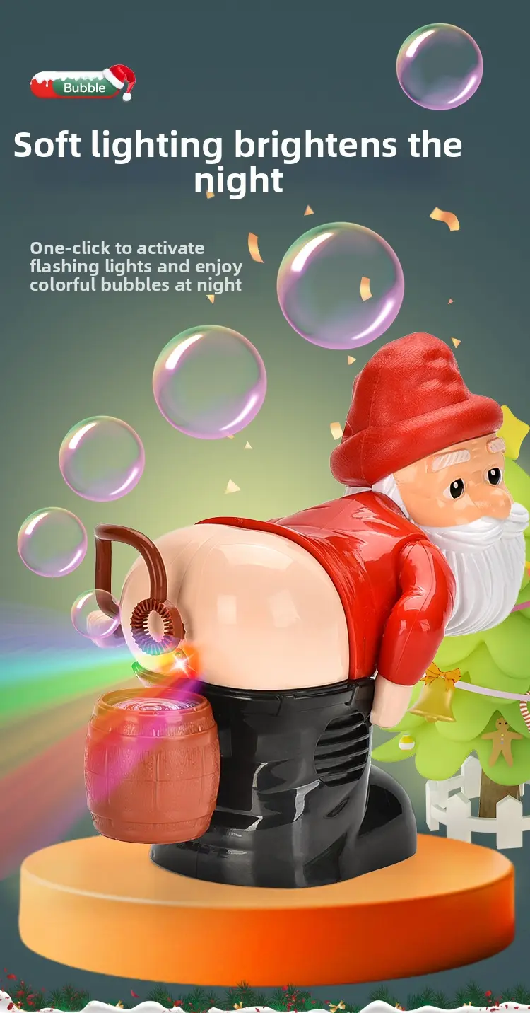 Product Introduction of Flagship Bubble-Farting Santa Claus Toy - With LED Lights & Music Bubble Christmas Toy Home & Daily Use - Festival & Party Supplies - Holiday Decorations - Christmas Decorations 4