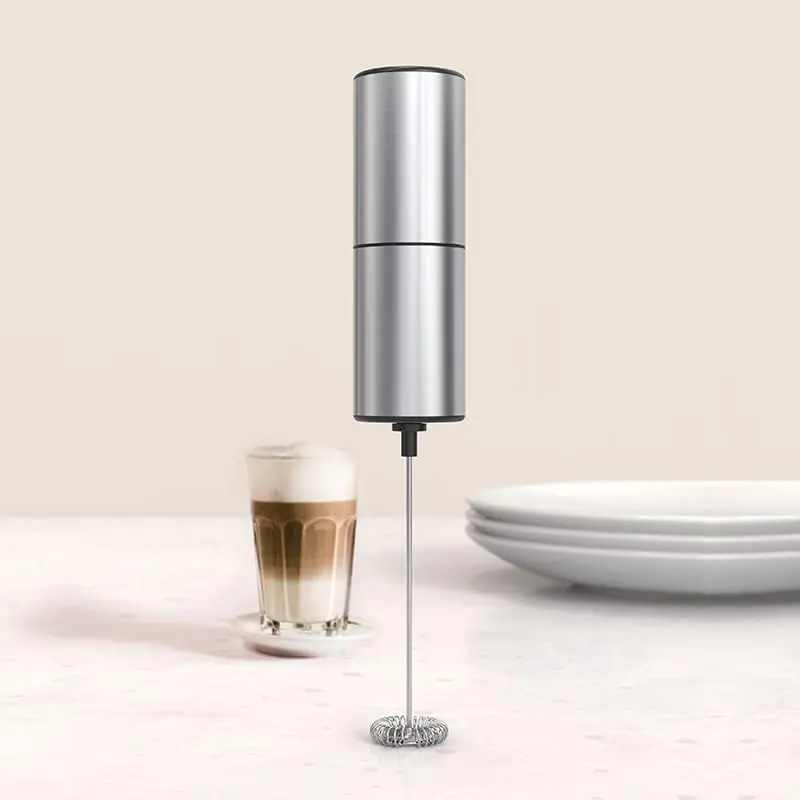 hand frother Stainless Steel -Operated &Coffee Stirrer for Lattes, Cappuccinos, Matcha, Hot , Smoothies, and . Includes a Metal Stand for Easy Storage and Use. (Steel)