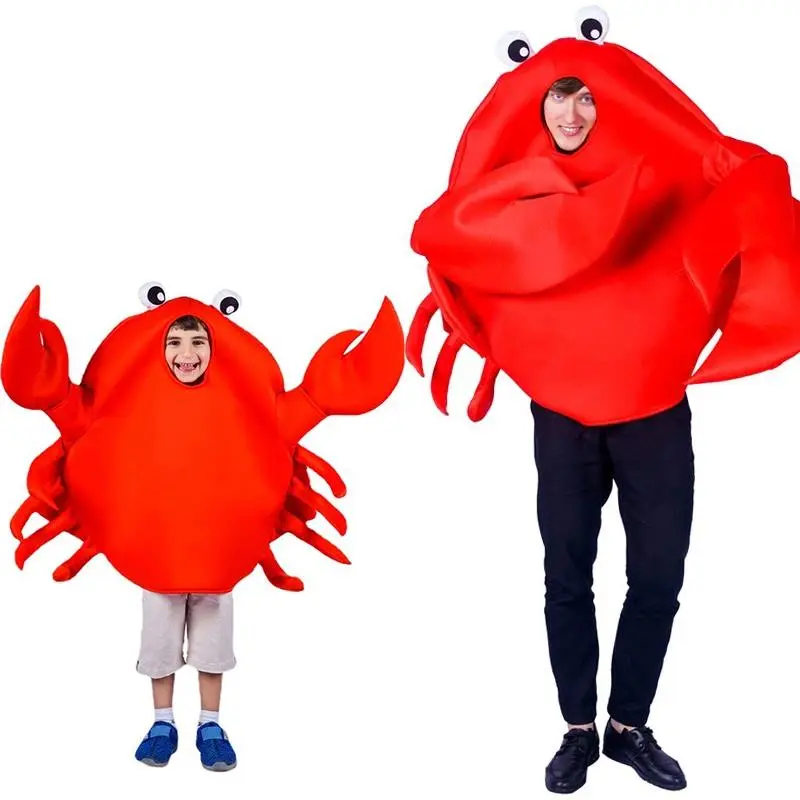 Halloween Unisex Adult Children Crab Lobster Costumes Men Women Sponge Suit Purim Party Fancy Dress Cosplay Costume