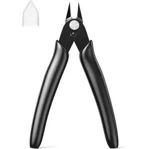 Wire Snips 5 Inch  Wire Cutters Model Snips Hobby Clippers  Flush Cutters for Plastic Zip Ties,  Printer Filament, Making, Electronics, Black