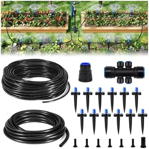 50FT Quick Connect Garden Watering System with Adjustable Vortex Drippers, Saving Water Automatic Drip Irrigation Kit for Raised Bed and Plants Vegetable Garden