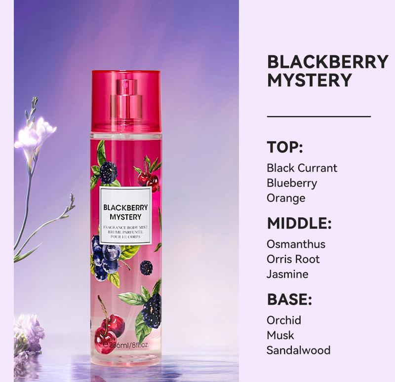 8 Fl Oz Hair & Body Fragrance Mist for Women - Long-Lasting Perfume, Perfect for Dating, Parties and Gift Giving Floral Amber