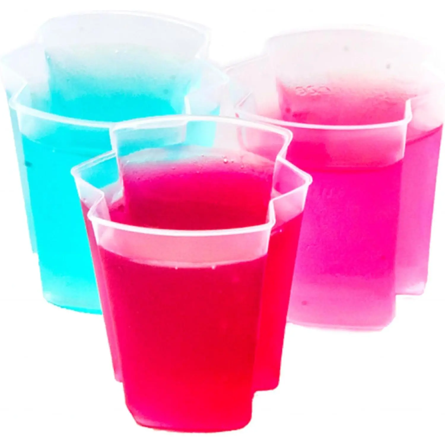 100 Pack Patented Squeezable 2oz Premium Plastic Shot Cups - Reusable Jello Shot Containers for Halloween, Wedding, Parties (Lids NOT Included)