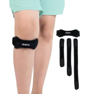 Kids Knee Brace Strap - Osgood Schlatter Knee Brace Youth for Kids, Child - Patellar Tendon Support Patella Band for Pain, Sports, Basketball with 3 Length Adjustable Straps (Single, Black)