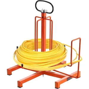 Cable Dispenser, Floor or Stud Mounted, Wire Spool Rack, Portable Wire Rack Dispenser with Anti-Slip Metal Handle for Wiring Transport, Swivel Eyelet, for Electrical, Industrial and Retail Use