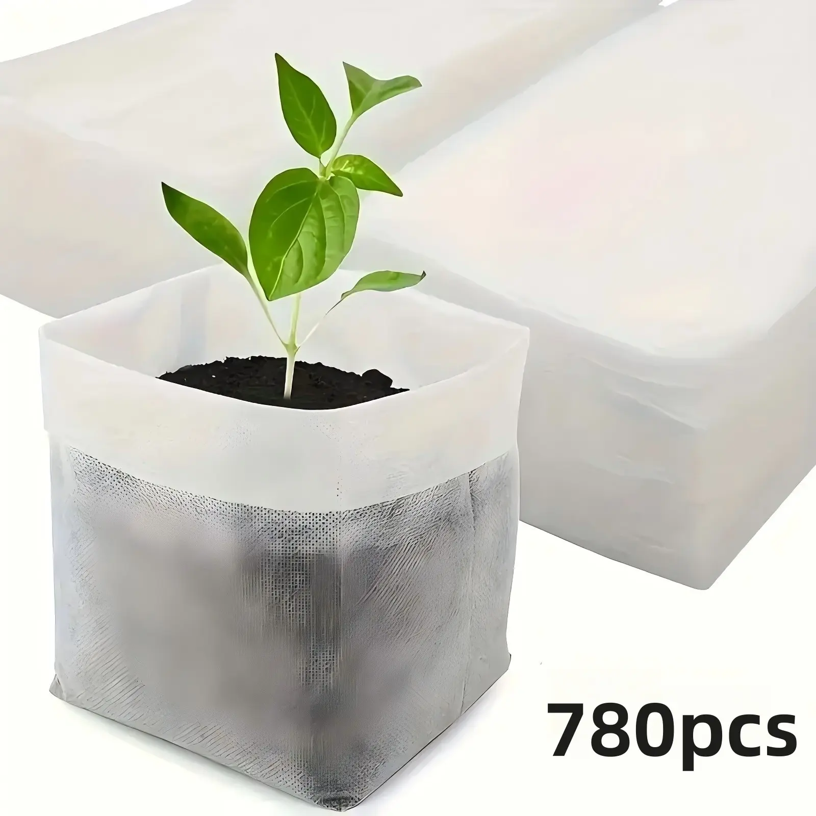 780 Pcs Seedling Bags, Non-Woven Fabric Planting Pots, Transplant Soil Bags, Home Gardening Supplies, Size 8x10 Cm