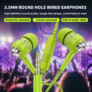 Crystal Anti-Tangle Wired In-Ear Earphones with Line Control, High-Quality Sound, 3.5mm Universal Interface, Compatible with Android Devices
