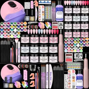 Acrylic Nail Kit with Drill Set   with Everything 12 Color Acrylic Powder Nail Decoration Tools Home Salon