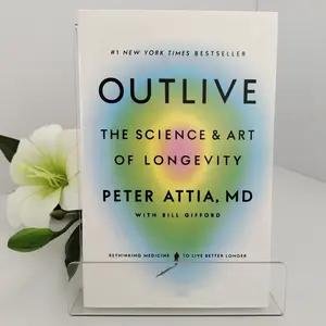 Outlive The Science & Art of Longevity Peter Attia MD Paperback Book, NYT Bestseller, Anti Aging Health Wellness Longevity Guide Book for Healthy Life Extension