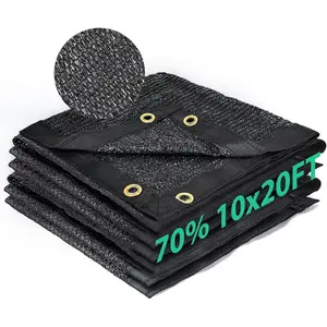 70% Shade Cloth 10x20 ft, Breathable HDPE Mesh Sun Shade Tarp for Garden & Greenhouse, UV Resistant Outdoor Shade Fabric with Copper Grommets for Plants, Patio, Yard