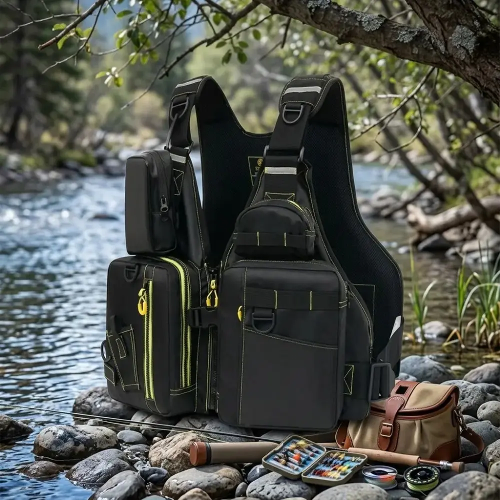 Ultimate Fishing Life Vest: High Buoyancy Safety Jacket, Lifejacket with Multiple Pockets for Kayaking, Boating & Water Sports. Must-Have Outdoor Gear.